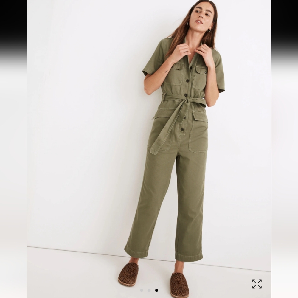 Madewell Tie Waist Military Jumpsuit